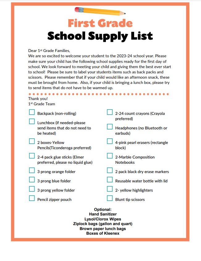 Supply Lists - Virtus Academy